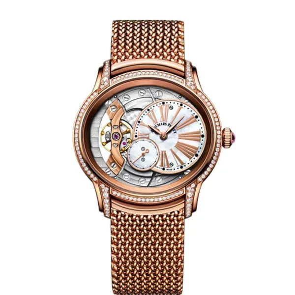 Bracelets Audemars Piguet Audemars Piguet Millenary HandWound 395mm Watch Ref 77247ORZZ1272OR01 White Mother of Pearl Dial in 18K Rose Gold Diamond Case 18K Rose Gold Bracelet Bracelets Audemars Piguet Audemars Piguet Millenary HandWound 395mm Watch Ref 77247ORZZ1272OR01 White Mother of Pearl Dial in 18K Rose Gold Diamond Case 18K Rose Gold Bracelet