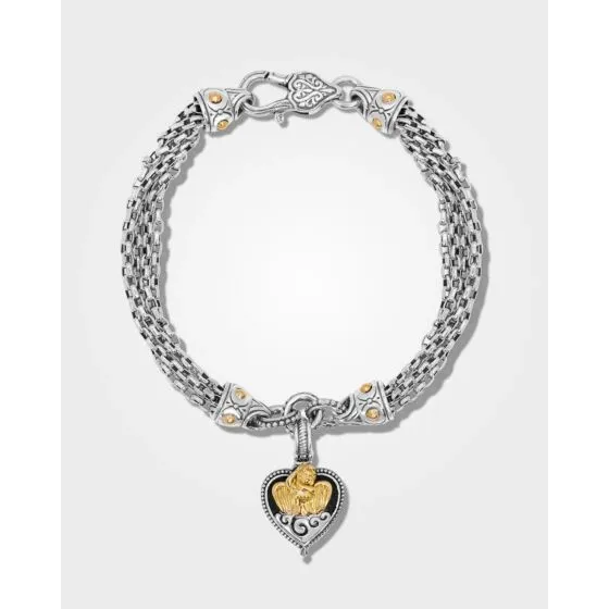 Bracelets Konstantino Angelic Silver and 18K Gold Ethereal Heart Chain Bracelet Konstantino Bracelets Konstantino Angelic Silver and 18K Gold Ethereal Heart Chain Bracelet Konstantino
