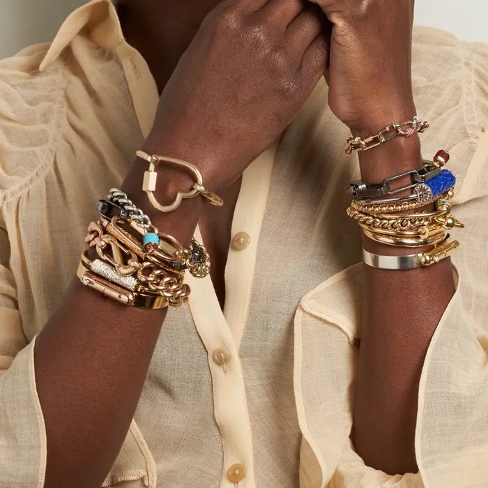 Bracelets Marla Aaron Marla Aaron Silver Mini Mega Curb Chain Bracelet
