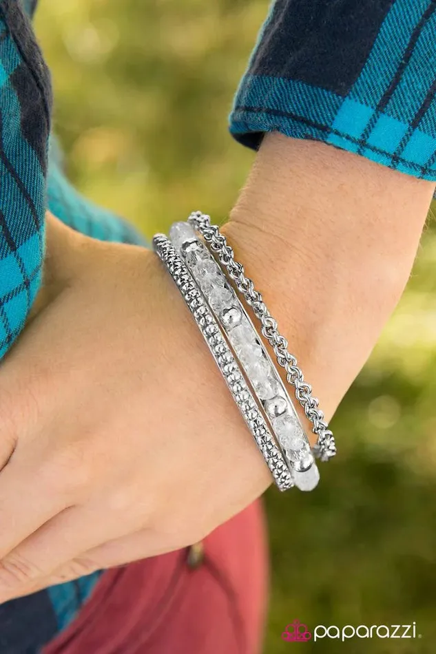 Bracelets Paparazzi Bracelet Easy On The Icing White Paparazzi Jewelry