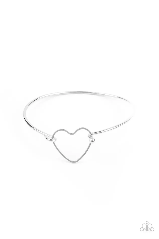 Bracelets Paparazzi Bracelet Make Yourself HEART Silver Paparazzi Jewelry