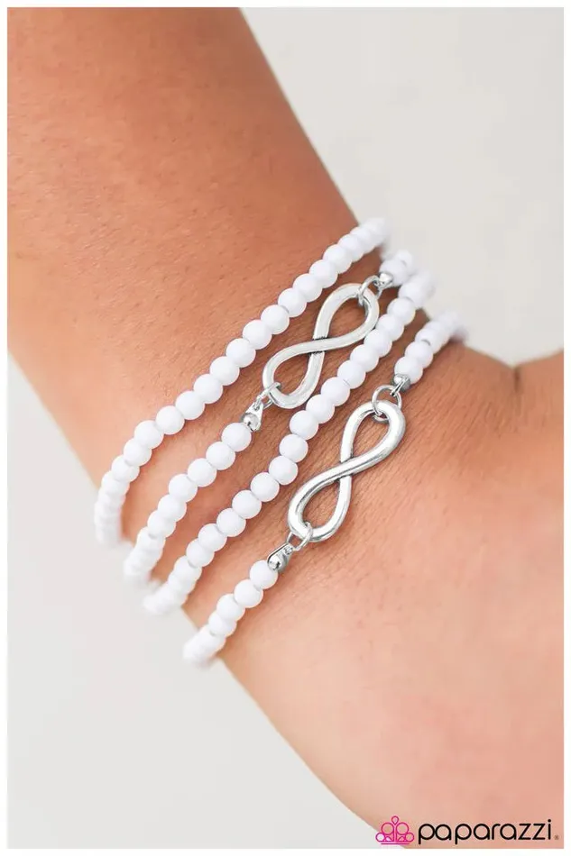Bracelets Paparazzi Bracelet One Day At A Time White Paparazzi Jewelry