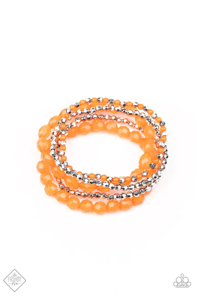 Bracelets Paparazzi Bracelet Sugary Sweet Orange Paparazzi Jewelry