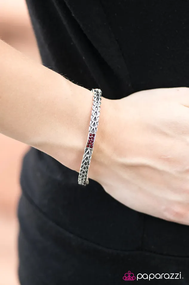 Bracelets Paparazzi Jewelry Paparazzi Bracelet Modernly Moto Red