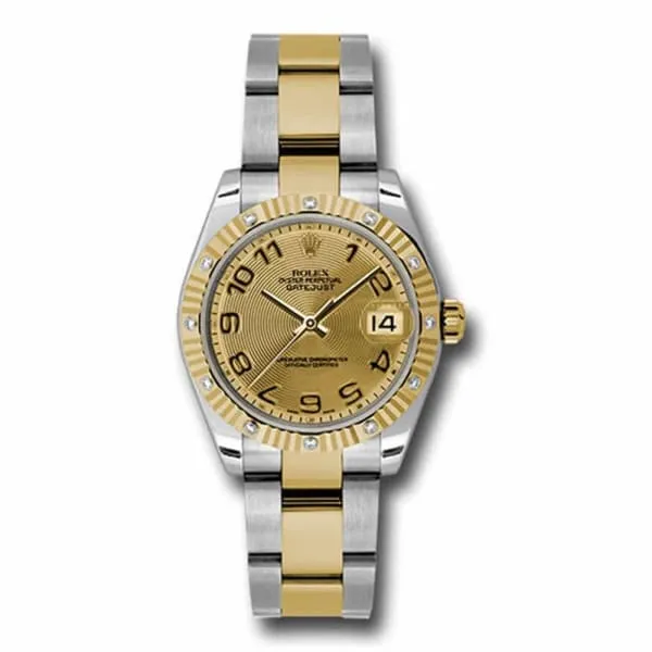 Bracelets Rolex Datejust 31mm Ref 178313 chcao Champagne Dial Diamond Bezel Two Tone Stainless Steel 18K Yellow Gold Oyster Bracelet Womens Watch Rolex