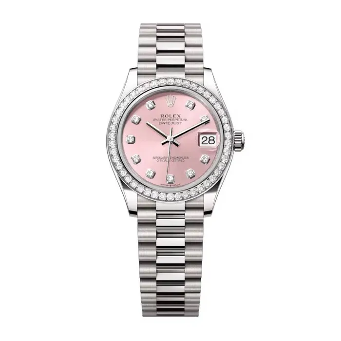 Bracelets Rolex Rolex Datejust 31mm Ref 278289rbr0022 Pink Diamond Dial Diamond Bezel 18K White Gold President Bracelet Womens Watch Bracelets Rolex Rolex Datejust 31mm Ref 278289rbr0022 Pink Diamond Dial Diamond Bezel 18K White Gold President Bracelet Womens Watch