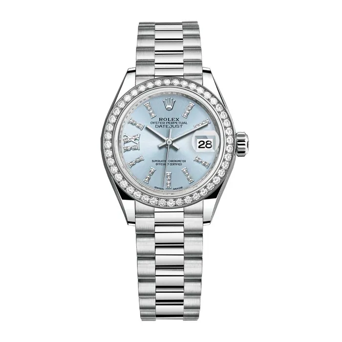 Bracelets Rolex Rolex LadyDatejust 28mm Ref 279136rbr0001 Ice Blue Diamond Dial Diamond Bezel 18K White Gold Presidential Bracelet Womens Watch Bracelets Rolex Rolex LadyDatejust 28mm Ref 279136rbr0001 Ice Blue Diamond Dial Diamond Bezel 18K White Gold Presidential Bracelet Womens Watch