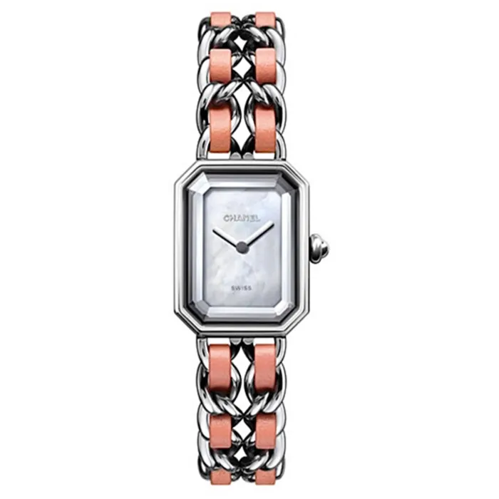 Chanel Premiere Rock 261mm Watch Ref H6359 White MOP Dial Pink Leather Strap Chanel Watches Chanel Premiere Rock 261mm Watch Ref H6359 White MOP Dial Pink Leather Strap Chanel Watches
