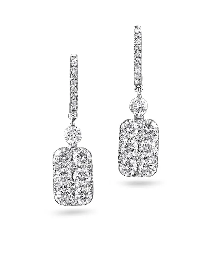 CJ Charles Jewelers Earrings 18kt White Gold Rectangular Motif Diamond Earrings CJ Charles Jewelers Earrings 18kt White Gold Rectangular Motif Diamond Earrings