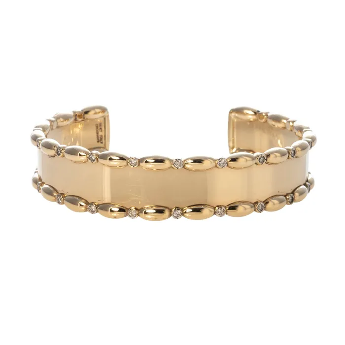 Croghans Bracelets The Mary Diamond Polished Oval Cuff Bracelet