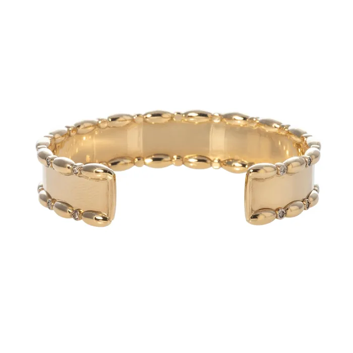 Croghans Bracelets The Mary Diamond Polished Oval Cuff Bracelet