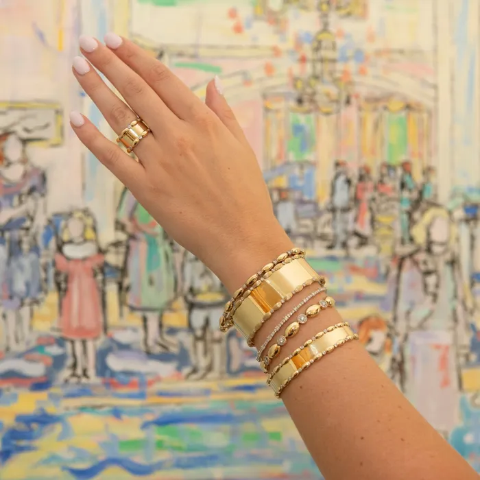 Croghans Bracelets The Mary Diamond Polished Oval Cuff Bracelet