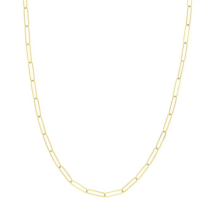 Croghans Necklaces 14K Yellow Gold 36mm Paperclip Chain Necklace