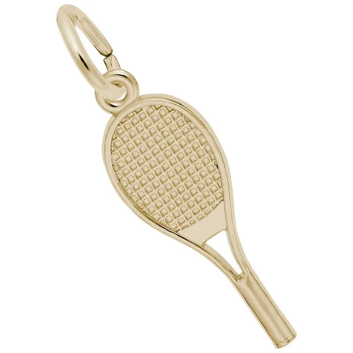 Croghans PreStyled Sets 14K Yellow Gold Small Tennis Racquet Charm