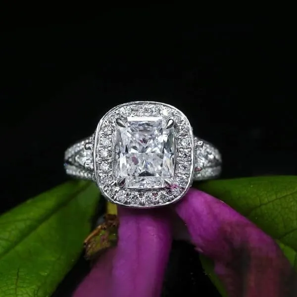 Diamond Source NYC Rings Natural Cushion Cut Diamond Engagement Ring Set in 14K White Gold 600ct tw Diamond Source NYC Rings Natural Cushion Cut Diamond Engagement Ring Set in 14K White Gold 600ct tw