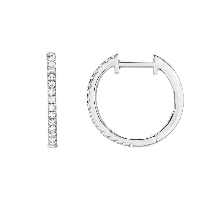 Earrings Croghans Diamond 14K Gold 12mm Classic Huggie Earrings
