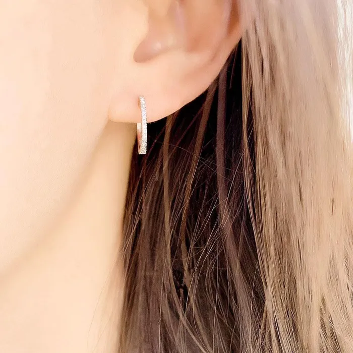 Earrings Croghans Diamond 14K Gold 12mm Classic Huggie Earrings