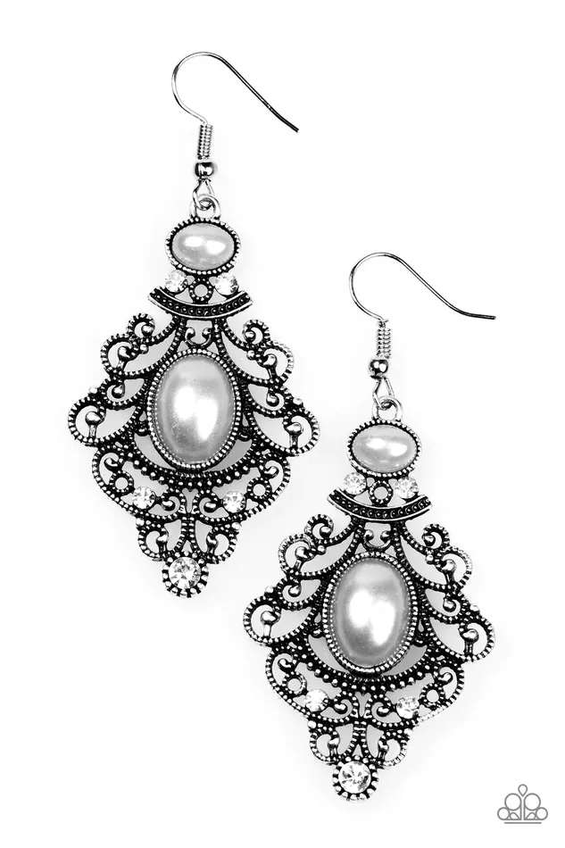 Earrings Paparazzi Earring CROWN Control Silver Paparazzi Jewelry