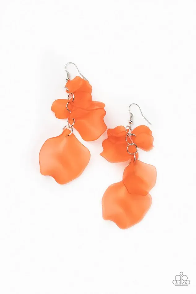 Earrings Paparazzi Earring Fragile Florals Orange Paparazzi Jewelry