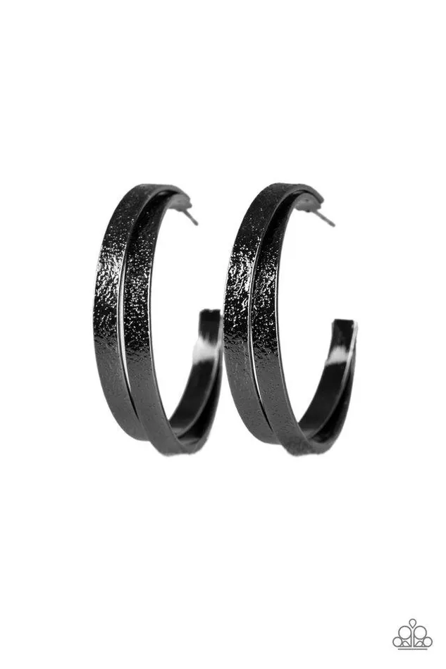 Earrings Paparazzi Earring HighClass Shine Black Paparazzi Jewelry