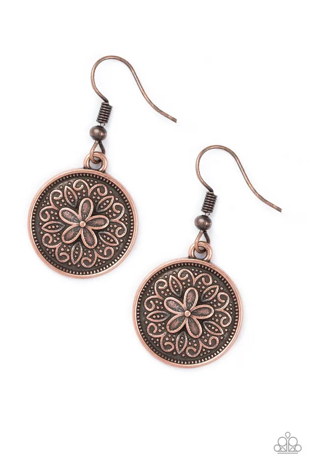 Earrings Paparazzi Earring Seeing Star Lillies Copper Paparazzi Jewelry