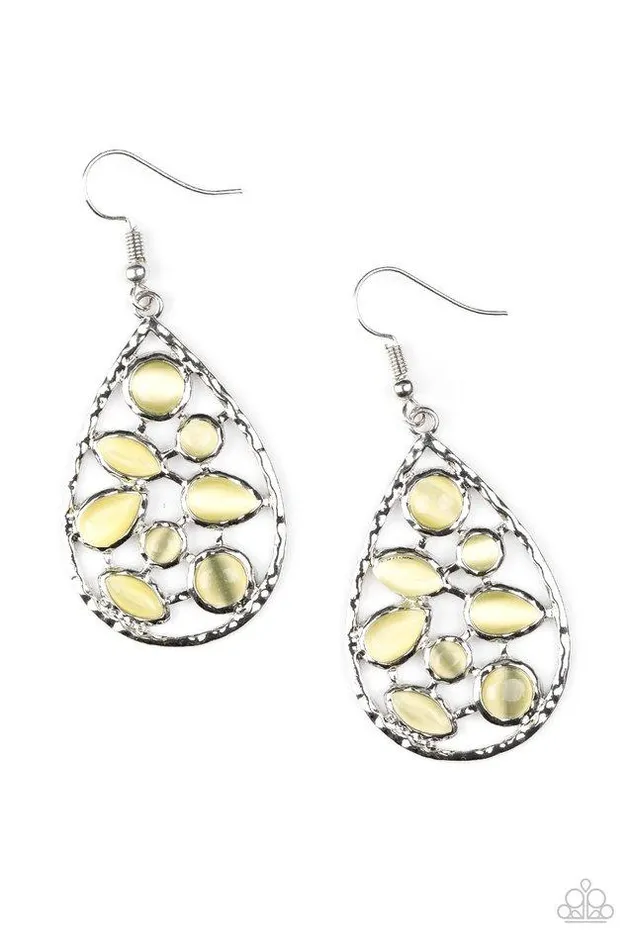 Earrings Paparazzi Earring That Thing You DEW Yellow Paparazzi Jewelry