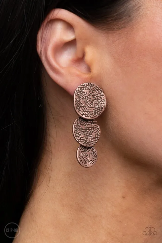 Earrings Paparazzi Jewelry Paparazzi Earring Ancient Antiquity Copper