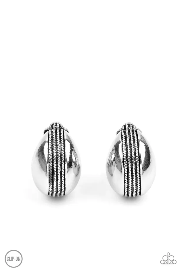 Earrings Paparazzi Jewelry Paparazzi Earring Classic Curves Silver