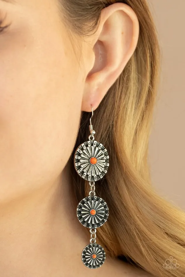 Earrings Paparazzi Jewelry Paparazzi Earring Festively Floral Orange