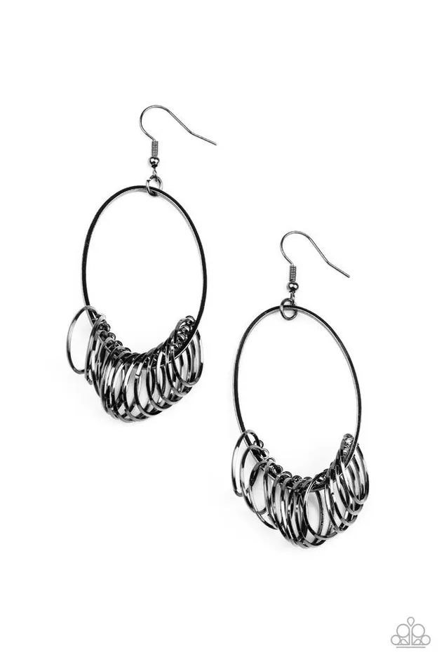 Earrings Paparazzi Jewelry Paparazzi Earring Halo Effect Black Earrings Paparazzi Jewelry Paparazzi Earring Halo Effect Black