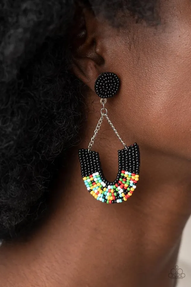 Earrings Paparazzi Jewelry Paparazzi Earring Make it RAINBOW Black