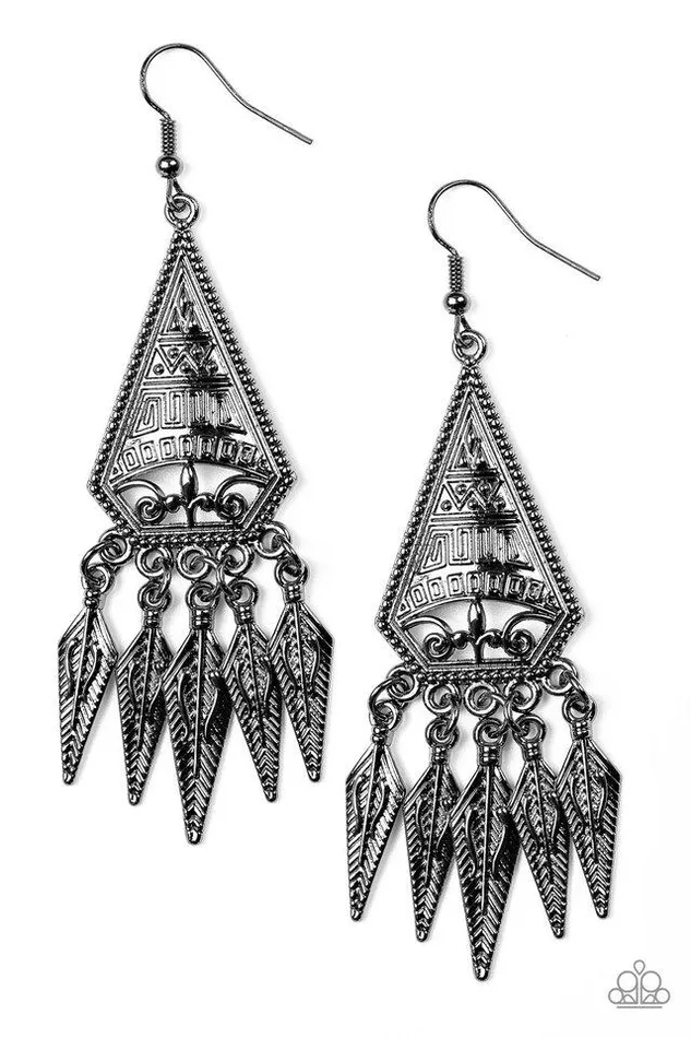 Earrings Paparazzi Jewelry Paparazzi Earring Me Oh MAYAN Black