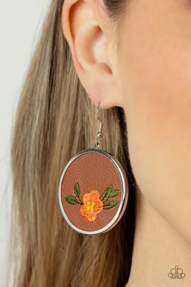 Earrings Paparazzi Jewelry Paparazzi Earring Prairie Patchwork Orange
