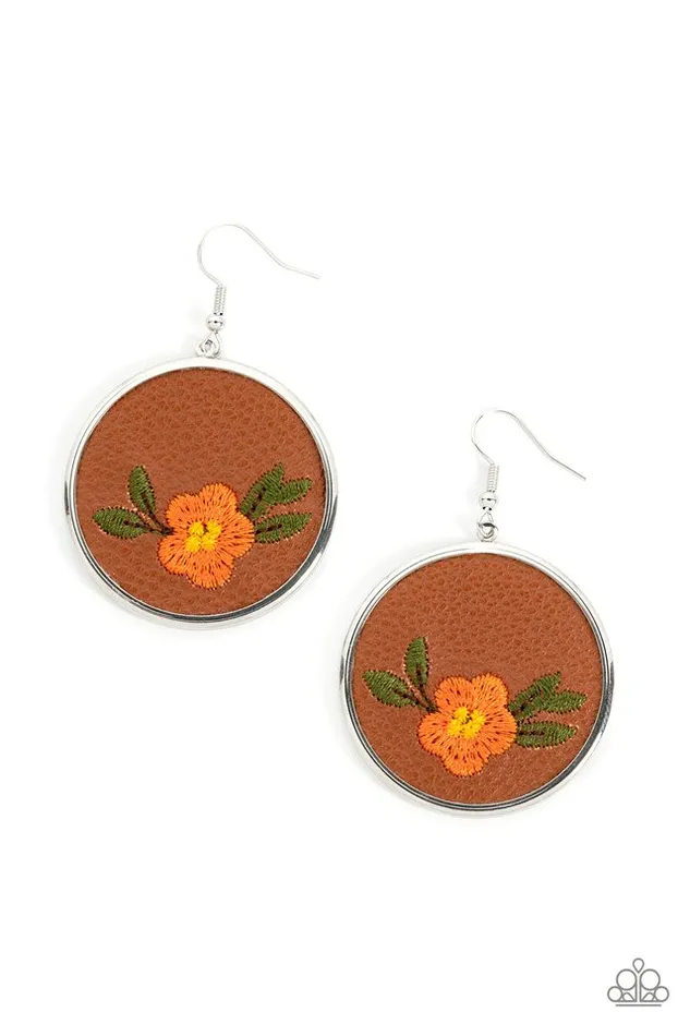 Earrings Paparazzi Jewelry Paparazzi Earring Prairie Patchwork Orange Earrings Paparazzi Jewelry Paparazzi Earring Prairie Patchwork Orange