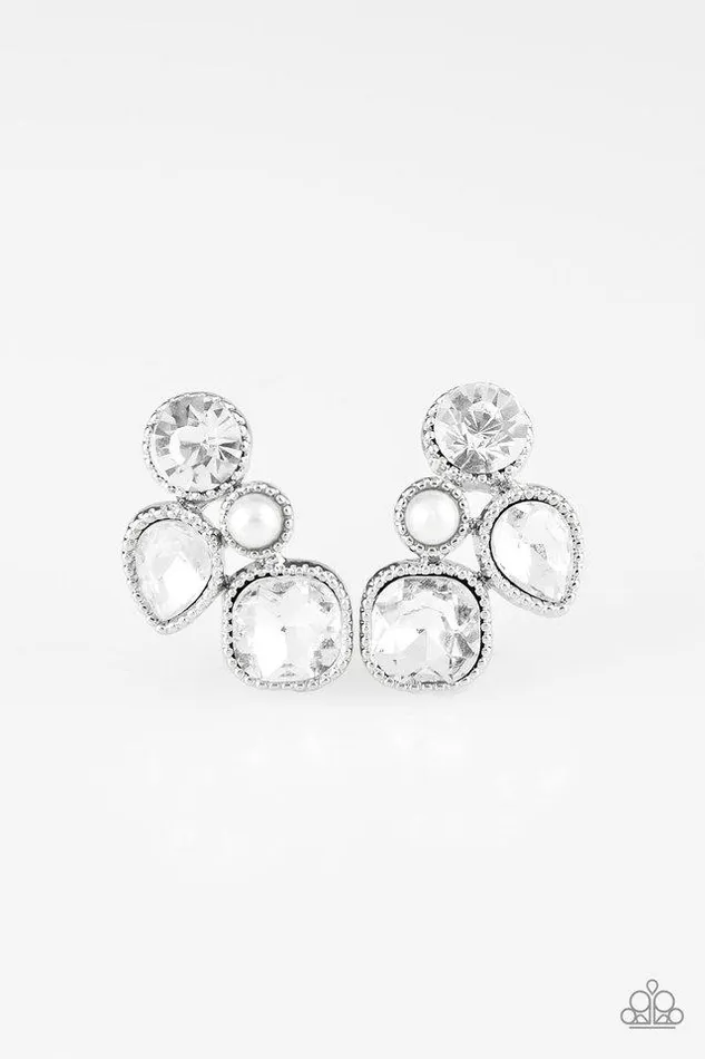 Earrings Paparazzi Jewelry Paparazzi Earring Super Superstar White