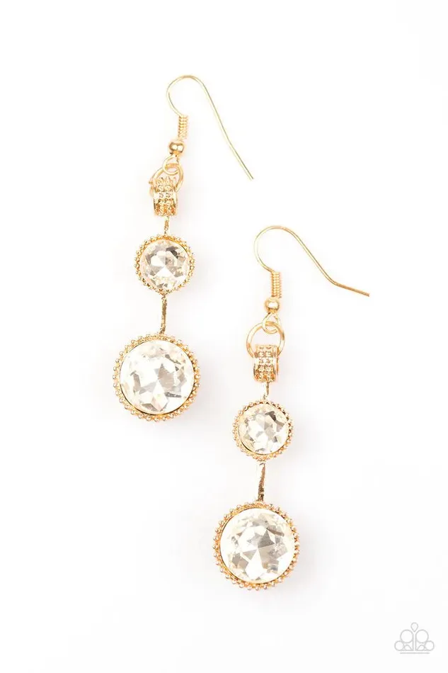 Earrings Paparazzi Jewelry Paparazzi Earring The SPARKest Hour Gold