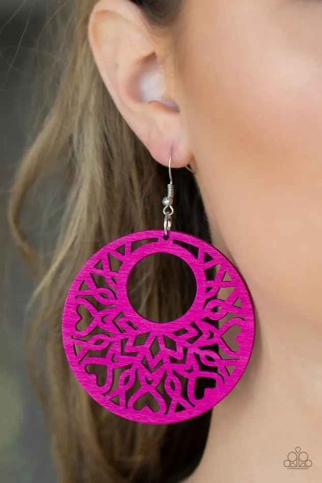 Earrings Paparazzi Jewelry Paparazzi Earring Tropical Reef Pink