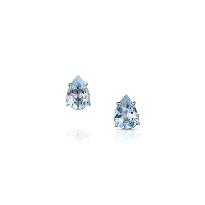 Earrings Rivire Platinum 110ctw Aquamarine Stud Earrings CJ Charles Jewelers Earrings Rivire Platinum 110ctw Aquamarine Stud Earrings CJ Charles Jewelers