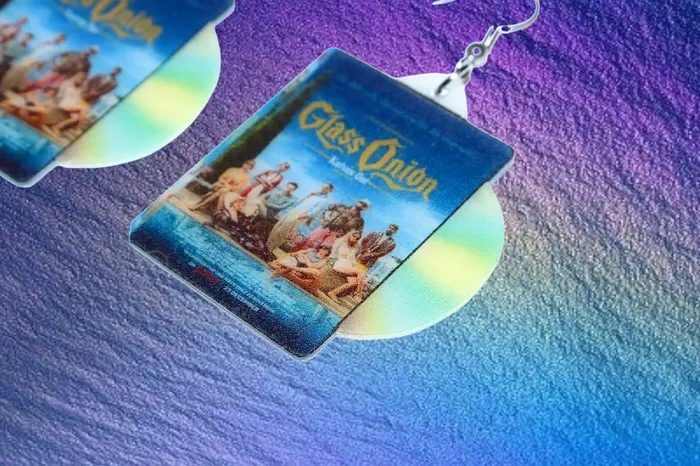 Earrings Sam Makes Things Glass Onion A Knives Out Mystery 2022 DVD 2D detailed Handmade Earrings