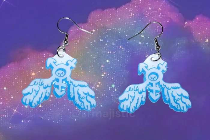 Earrings Sam Makes Things READY TO SHIP Trans Angel Symbol Earrings collaboration with cursedluver Earrings Sam Makes Things READY TO SHIP Trans Angel Symbol Earrings collaboration with cursedluver