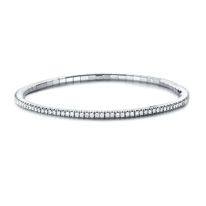 Extensible 18K White Gold Diamond Stretch Tennis Bracelet Extensible Bracelets