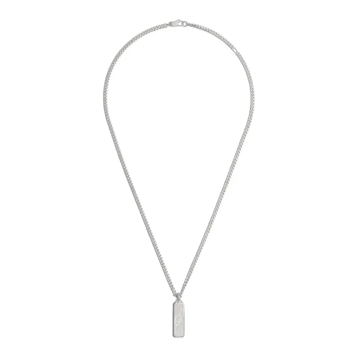 Gucci Gucci Sterling Silver Tag Necklace Necklaces