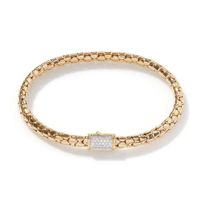 John Hardy Dot 18K Yellow Gold Diamond Pave Bracelet John Hardy Bracelets