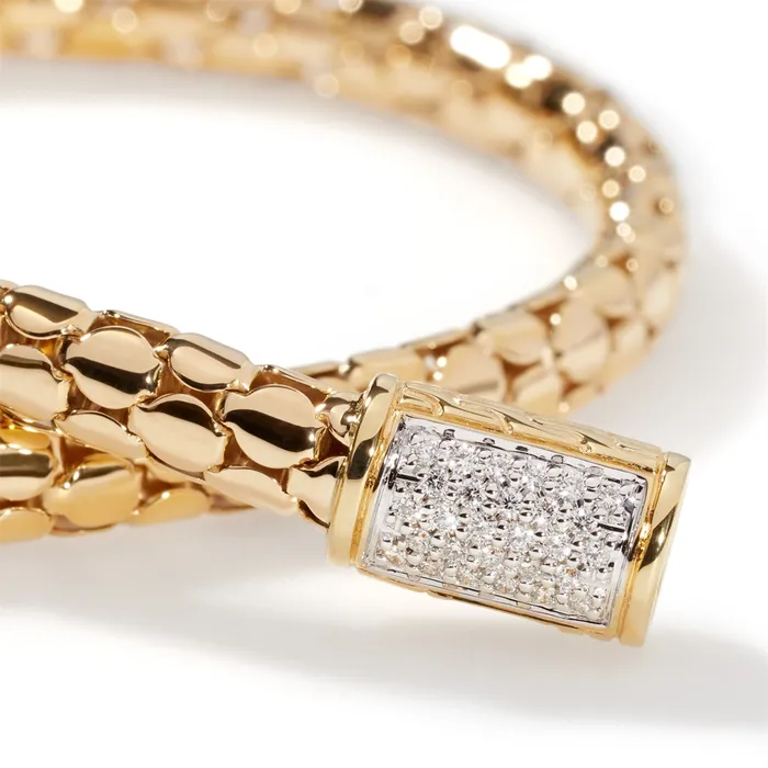 John Hardy Dot 18K Yellow Gold Diamond Pave Bracelet John Hardy Bracelets