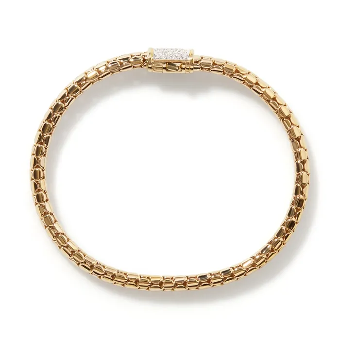 John Hardy Dot 18K Yellow Gold Diamond Pave Bracelet John Hardy Bracelets