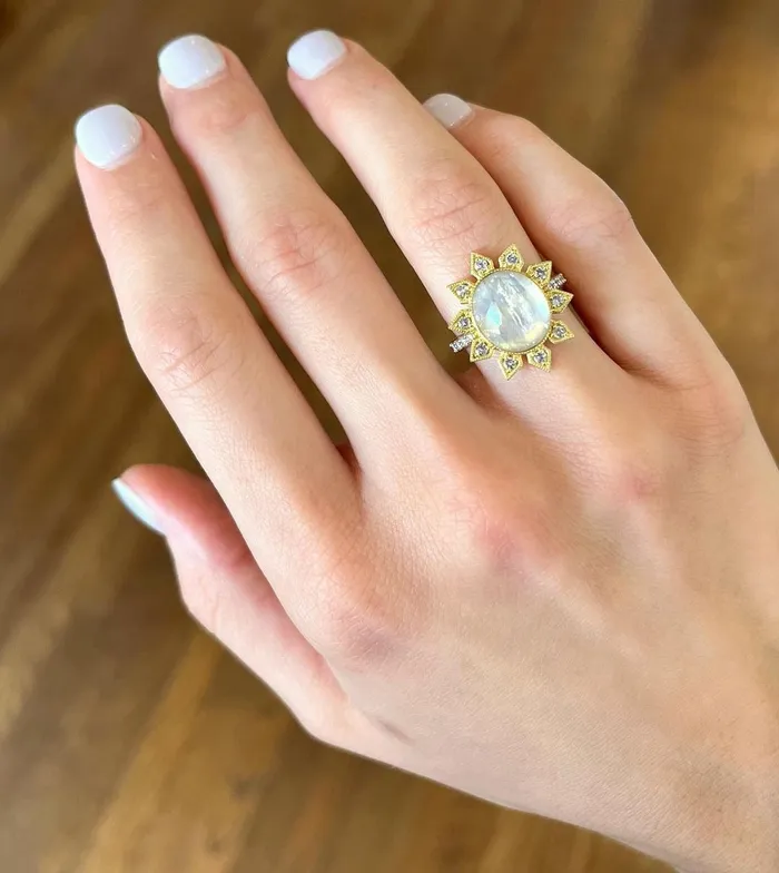 Jude Frances Moroccan Moonstone Sunburst Ring Jude Frances Rings