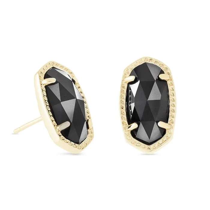 Kendra Scott Kendra Scott Ellie Earring in Gold with Black Opaque Glass Earrings Kendra Scott Kendra Scott Ellie Earring in Gold with Black Opaque Glass Earrings