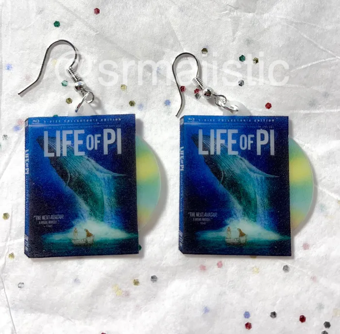 Life of Pi 2012 DVD 2D detailed Handmade Earrings Sam Makes Things Earrings