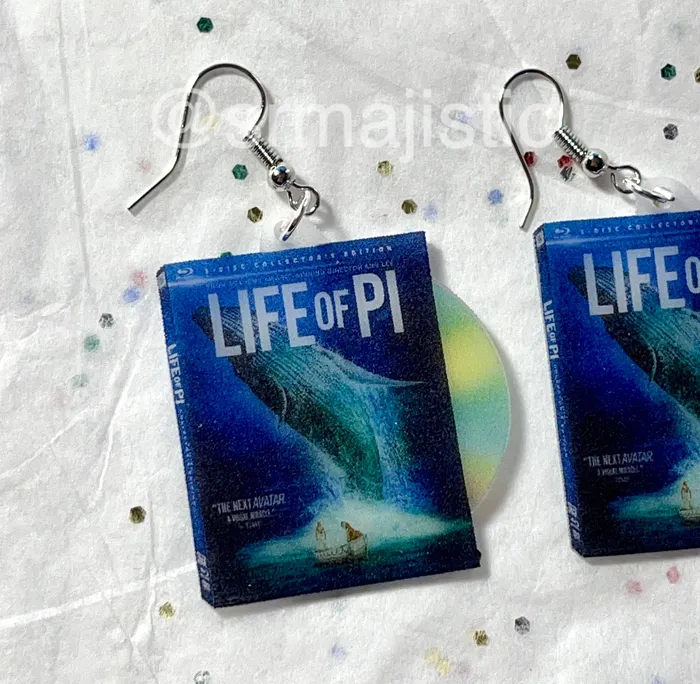 Life of Pi 2012 DVD 2D detailed Handmade Earrings Sam Makes Things Earrings
