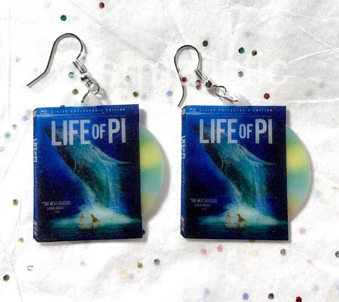 Life of Pi 2012 DVD 2D detailed Handmade Earrings Sam Makes Things Earrings